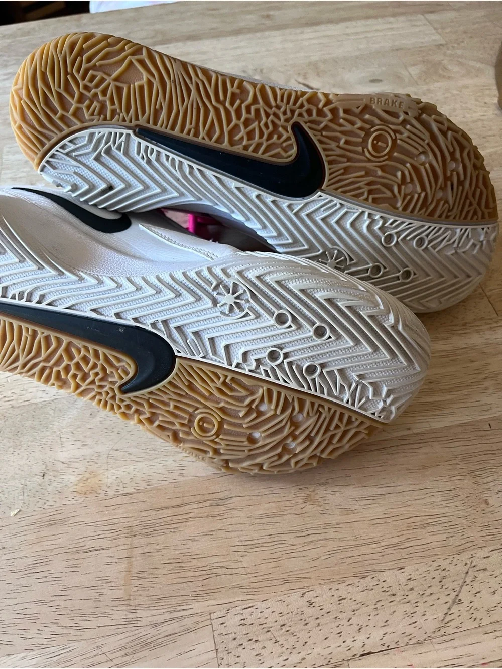 Nike Air Zoom Hyperace 3 Volleyball Shoes- White with Pink Laces